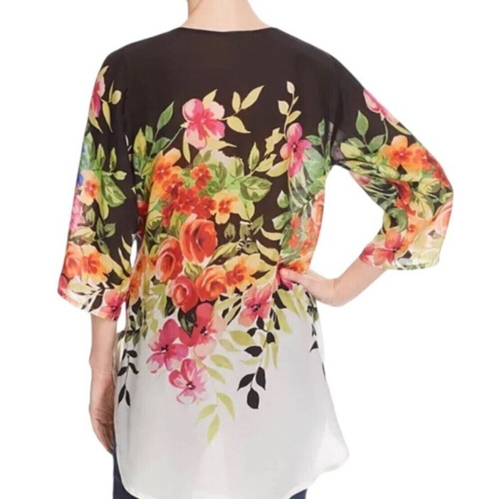 Johnny Was Betty Floral Print Tunic Top Multicolor Size XS Petite - Picture 2 of 10